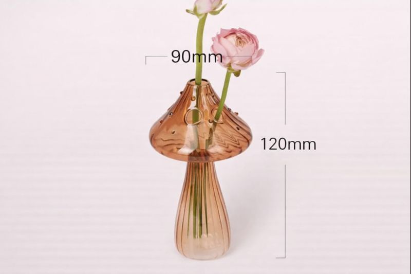 Mushroom Design Glass Vase