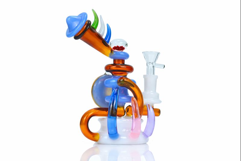 Colorful Glass Recycler Dab Rig