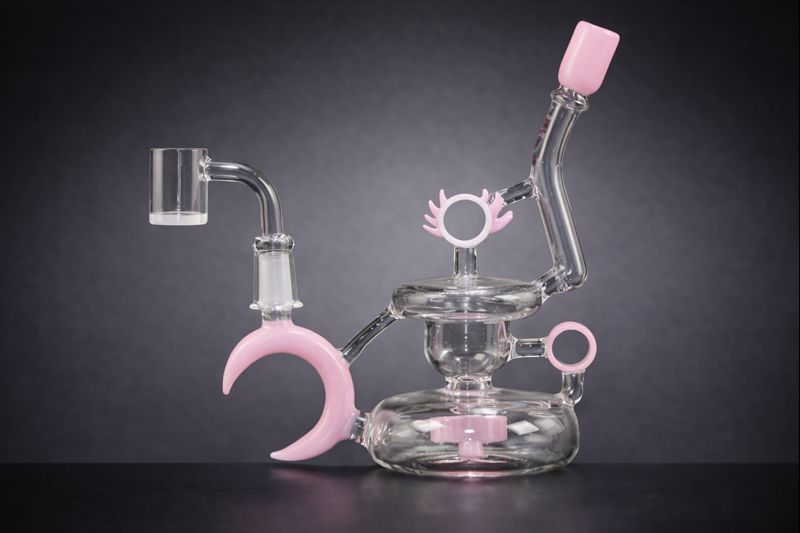 Pink Accented Glass Dab Rig